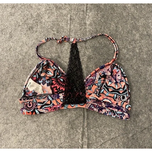 Nike Dri Fit Sports Bra Size XS-S Floral Lace Racer Back Hurley Collaboration - Picture 4 of 5